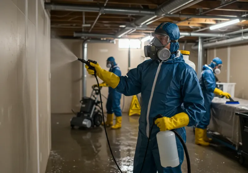 Basement Sanitization and Antimicrobial Treatment process in Crawfordville, GA